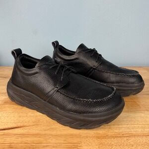 Orthocomfoot OFTN19B Mens 43 (US 9.5/10) Black Orthopedic Leather Walking Shoes